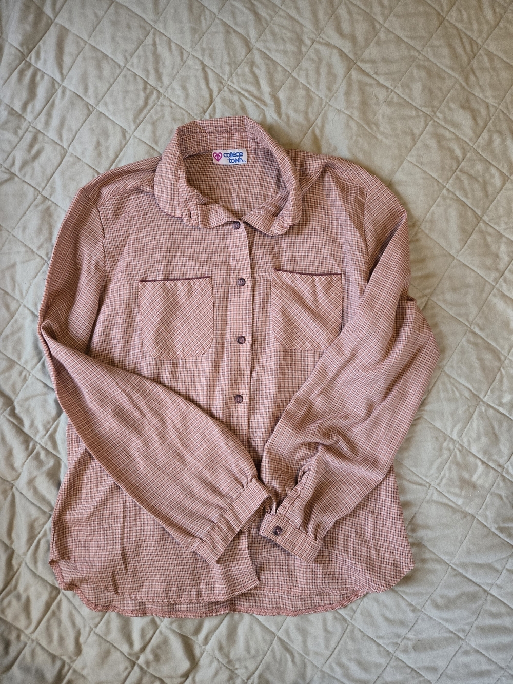 Cozy Cotton Blend Pink Plaid Button-Down Shirt